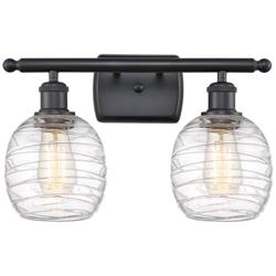 Belfast 2 Light 16" LED Bath Light - Matte Black - Deco Swirl Shade