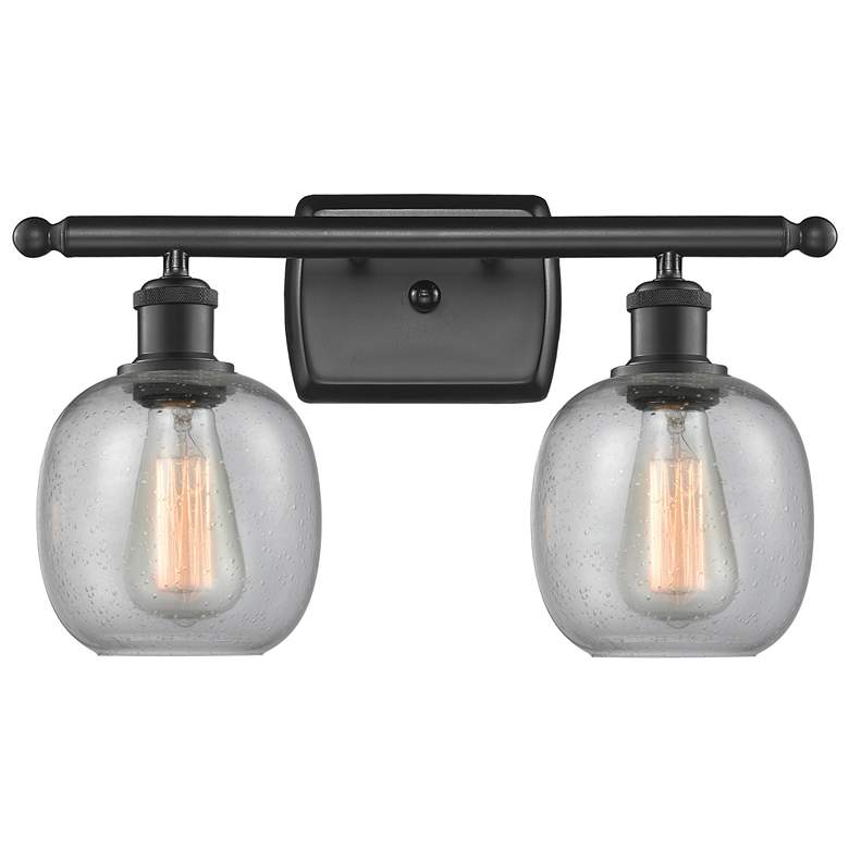 Image 1 Belfast 2 Light 16" LED Bath Light - Matte Black - Seedy Shade