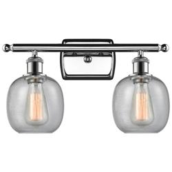 Belfast 2 Light 16" LED Bath Light - Polished Chrome - Seedy Shade