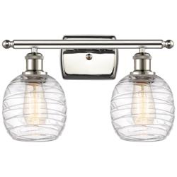 Belfast 2 Light 16" LED Bath Light - Polished Nickel - Deco Swirl Shad