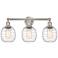 Belfast 24" 3-Light Brushed Satin Nickel Bath Light w/ Deco Swirl Shad