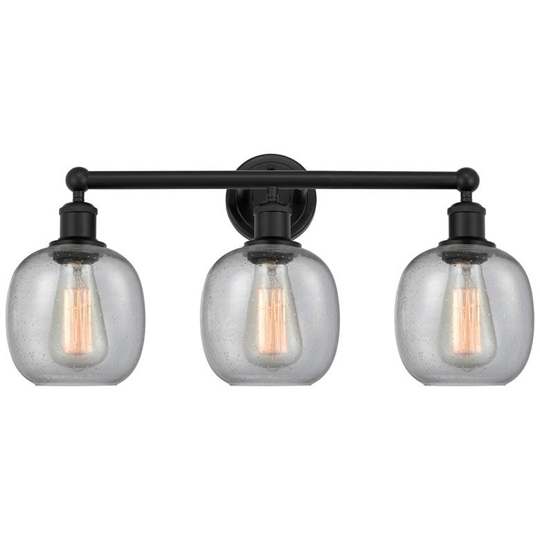 Image 1 Belfast 24" 3-Light Matte Black Bath Light w/ Seedy Shade