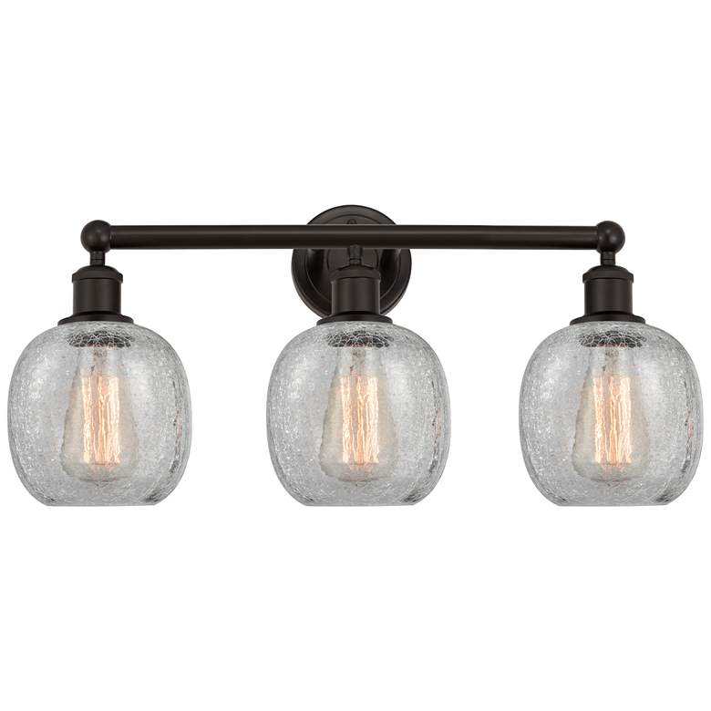 Image 1 Belfast 24" 3-Light Oil Rubbed Bronze Bath Light w/ Clear Crackle Shad