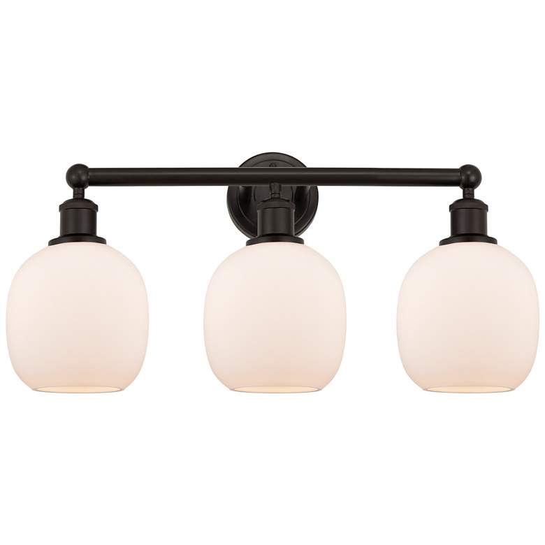 Image 1 Belfast 24" 3-Light Oil Rubbed Bronze Bath Light w/ Matte White Shade