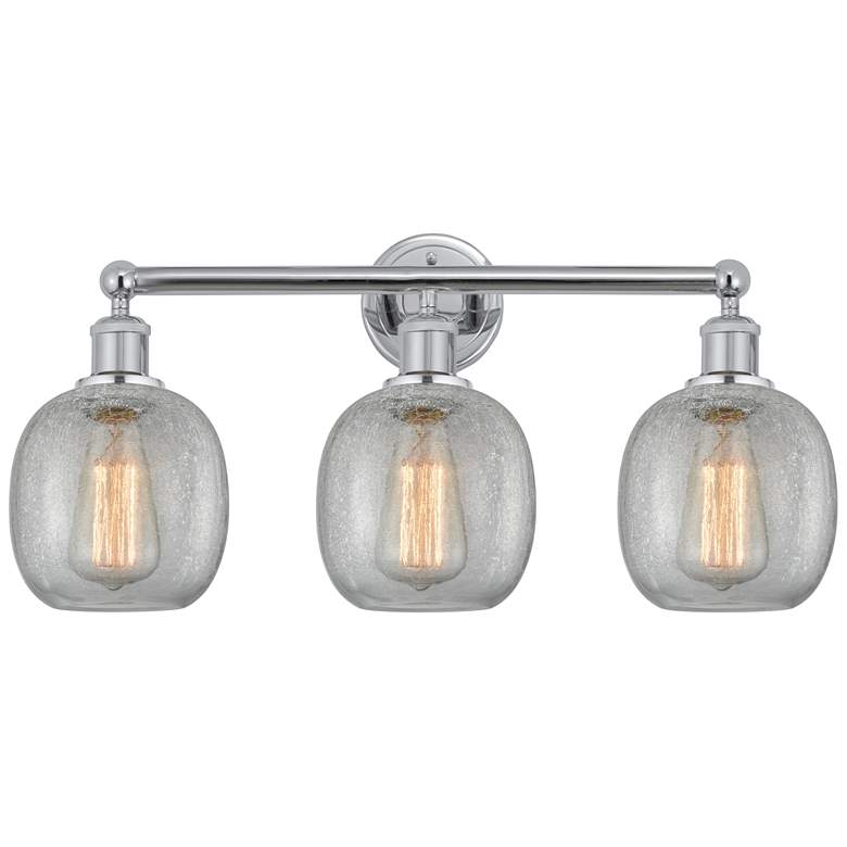 Image 1 Belfast 24" 3-Light Polished Chrome Bath Light w/ Clear Crackle Shade