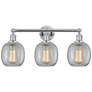 Belfast 24" 3-Light Polished Chrome Bath Light w/ Clear Crackle Shade