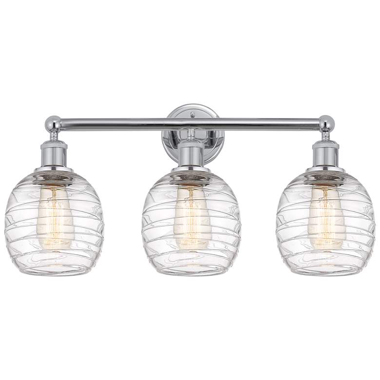 Image 1 Belfast 24" 3-Light Polished Chrome Bath Light w/ Deco Swirl Shade