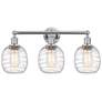 Belfast 24" 3-Light Polished Chrome Bath Light w/ Deco Swirl Shade