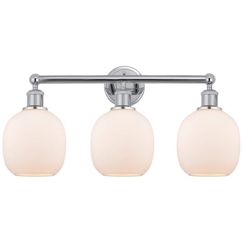 Image 1 Belfast 24" 3-Light Polished Chrome Bath Light w/ Matte White Shade