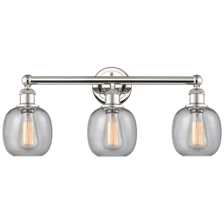 Image 1 Belfast 24" Wide 3 Light Polished Nickel Bath Vanity Light With Seedy