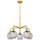 Belfast 24" Wide 5 Light Satin Gold Stem Hung Chandelier With Seedy Sh