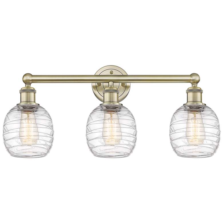 Image 1 Belfast 24"W 3 Light Antique Brass Bath Vanity Light With Deco Swirl S