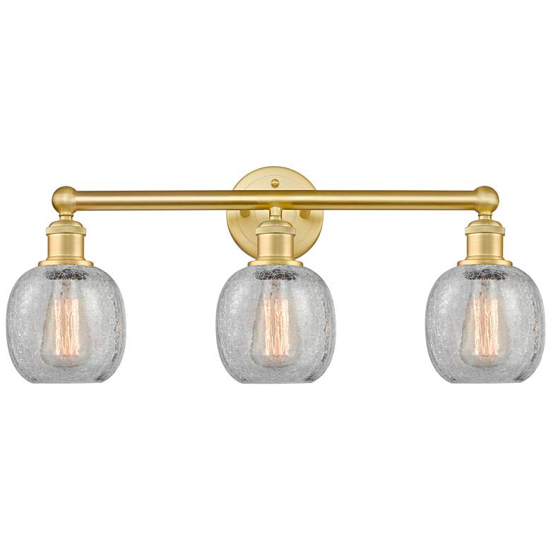Image 1 Belfast 24"W 3 Light Satin Gold Bath Vanity Light With Clear Crackle S