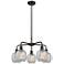 Belfast 24"W 5 Light Oil Rubbed Bronze Stem Chandelier w/ Crackle Shad