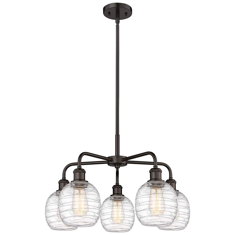 Image 1 Belfast 24"W 5 Light Oil Rubbed Bronze Stem Chandelier w/ Deco Swirl S