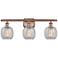 Belfast 26" 3-Light Antique Copper Bath Light w/ Clear Crackle Shade
