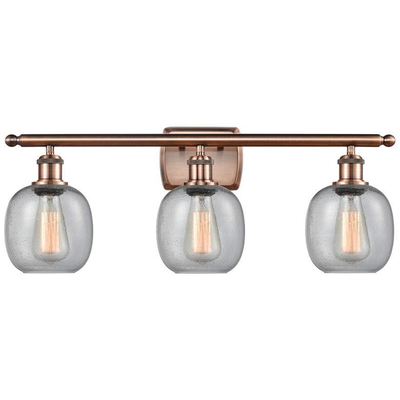 Image 1 Belfast 26" 3-Light Antique Copper Bath Light w/ Seedy Shade