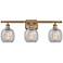 Belfast 26" 3-Light Brushed Brass Bath Light w/ Clear Crackle Shade