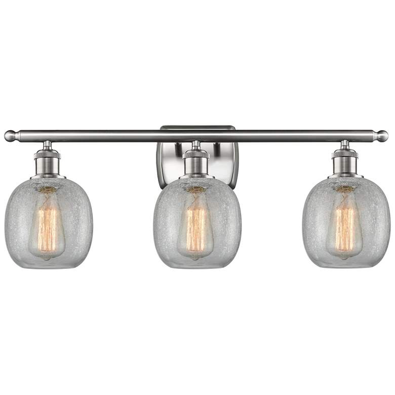 Image 1 Belfast 26" 3-Light Brushed Satin Nickel Bath Light w/ Clear Crackle S