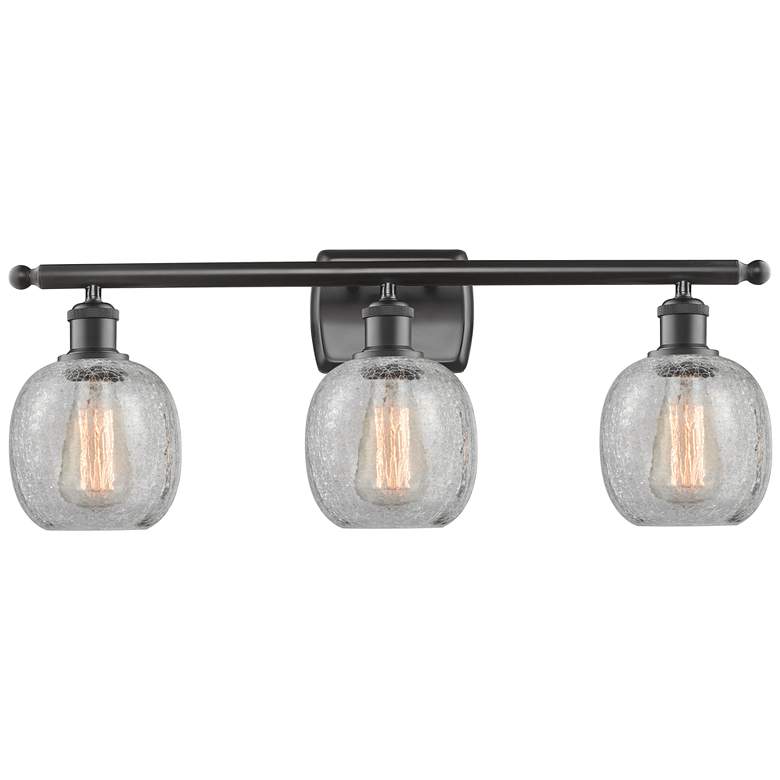 Image 1 Belfast 26" 3-Light Oil Rubbed Bronze Bath Light w/ Clear Crackle Shad