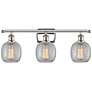Belfast 26" 3-Light Polished Nickel Bath Light w/ Clear Crackle Shade