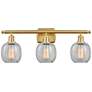 Belfast 26" 3-Light Satin Gold Bath Light w/ Clear Crackle Shade