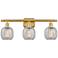 Belfast 26" 3-Light Satin Gold Bath Light w/ Clear Crackle Shade
