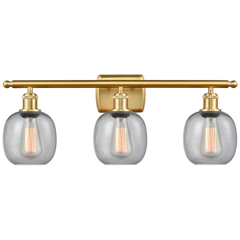 Image 1 Belfast 26" 3-Light Satin Gold Bath Light w/ Seedy Shade