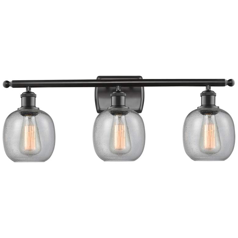 Image 1 Belfast 26" Wide Matte Black 3-Light Bath Vanity Light