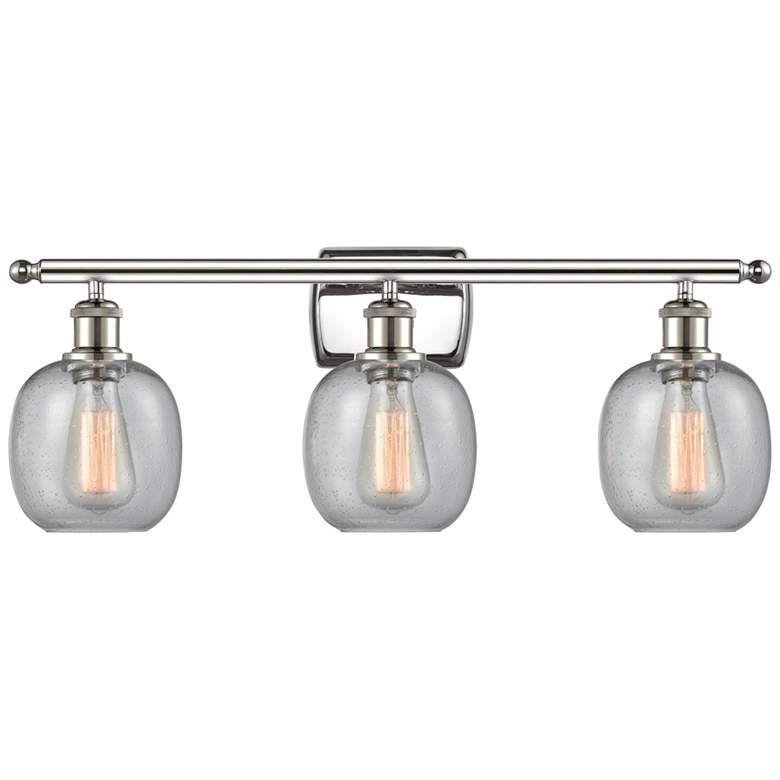 Image 1 Belfast 26 inch Wide Polished Nickel 3-Light Bath Vanity Light