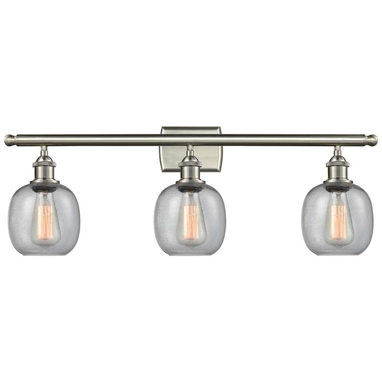 Image 1 Belfast 26"W Brushed Satin Nickel 3-Light Bath Vanity Light