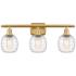 Belfast 3 Light 26" Bath Light - Satin Gold - Deco Swirl Shade