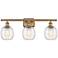 Belfast 3 Light 26" LED Bath Light - Brushed Brass - Deco Swirl Shade
