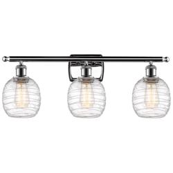 Belfast 3 Light 26" LED Bath Light - Polished Chrome - Deco Swirl Shad