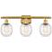 Belfast 3 Light 26" LED Bath Light - Satin Gold - Deco Swirl Shade