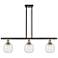 Belfast 3 Light 36" Island Light - Black Antique Brass - Deco Swirl S