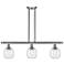Belfast 3 Light 36" Island Light - Brushed Satin Nickel - Deco Swirl