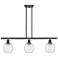 Belfast 3 Light 36" Island Light - Oil Rubbed Bronze - Deco Swirl Sha