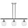 Belfast 3 Light 36" Island Light - Polished Chrome - Deco Swirl Shade
