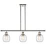 Belfast 3 Light 36" Island Light - Polished Nickel  - Deco Swirl Shade