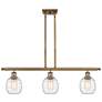 Belfast 3 Light 36" LED Island Light - Brushed Brass  - Deco Swirl Sha