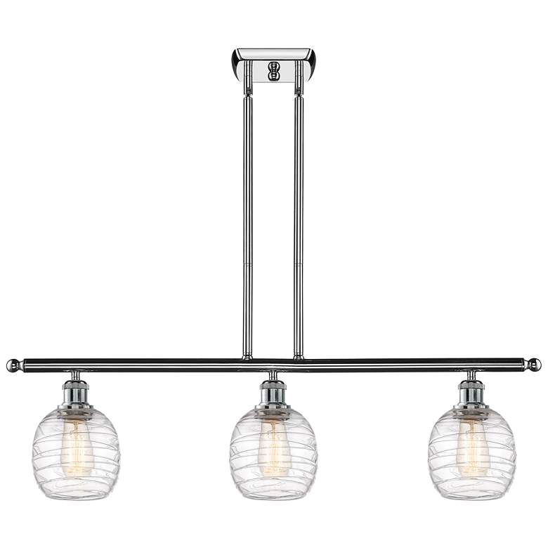 Image 1 Belfast 3 Light 36" LED Island Light - Polished Chrome - Deco Swirl S
