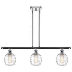 Belfast 3 Light 36" LED Island Light - Polished Chrome  - Deco Swirl S