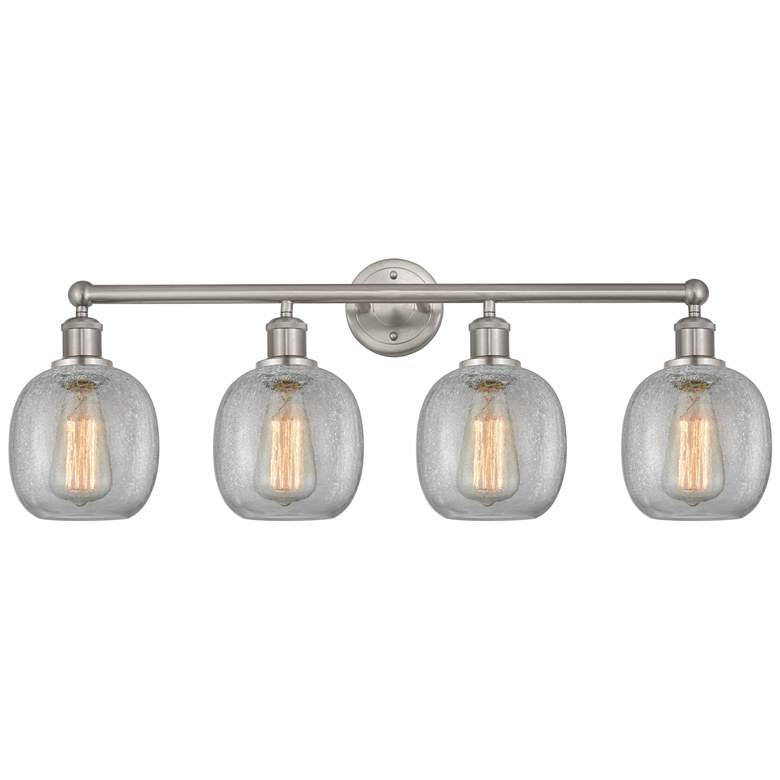 Image 1 Belfast 33" 4-Light Brushed Satin Nickel Bath Light w/ Clear Crackle S