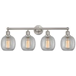 Belfast 33" 4-Light Brushed Satin Nickel Bath Light w/ Clear Crackle S