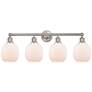 Belfast 33" 4-Light Brushed Satin Nickel Bath Light w/ Matte White Sha