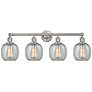 Belfast 33" 4-Light Brushed Satin Nickel Bath Light w/ Seedy Shade