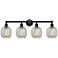 Belfast 33" 4-Light Matte Black Bath Light w/ Clear Crackle Shade