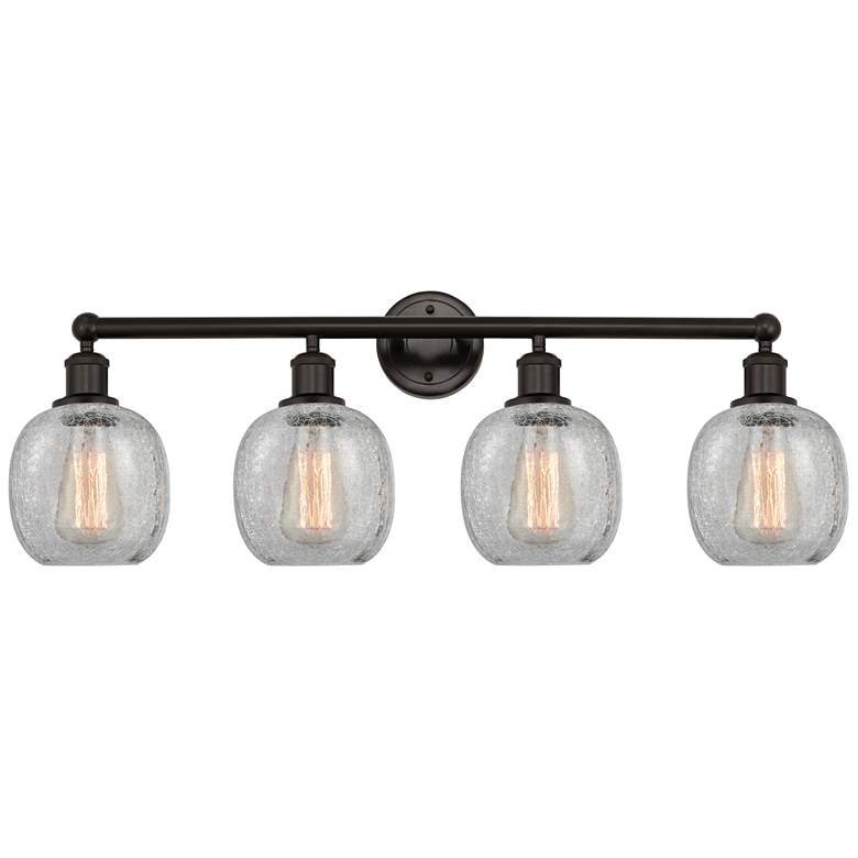 Image 1 Belfast 33" 4-Light Oil Rubbed Bronze Bath Light w/ Clear Crackle Shad