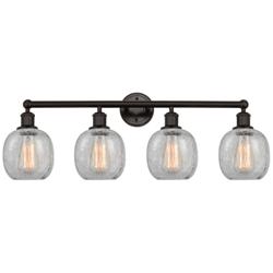 Belfast 33" 4-Light Oil Rubbed Bronze Bath Light w/ Clear Crackle Shad